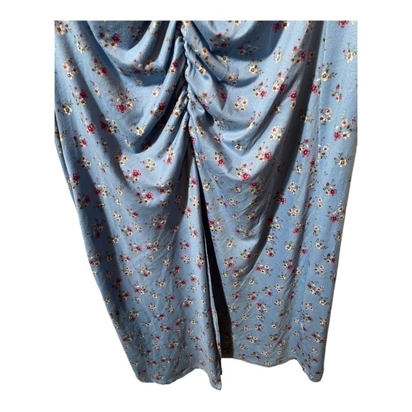 𝅺velvet Torch Womens Blue Floral Long Sleeve Bodycon Maxi Dress - Picture 7 of 10